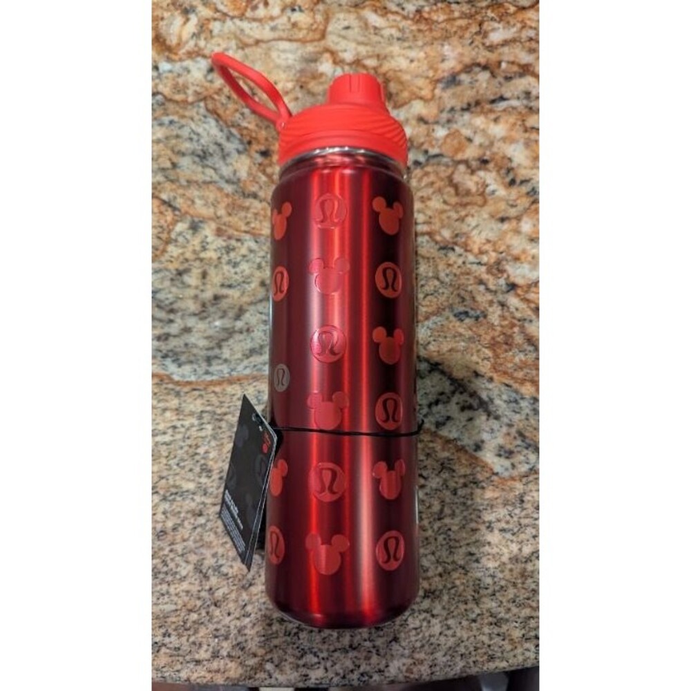 NWT Lululemon Disney Mickey Mouse Back to Life Sports Water Bottle metal 24 oz